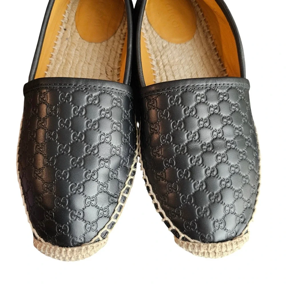 Gucci Microguccissima Signature Espadrilles Size 36 US 6 Color Black‎